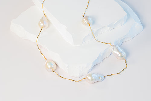 Long Baroque Pearl Necklace