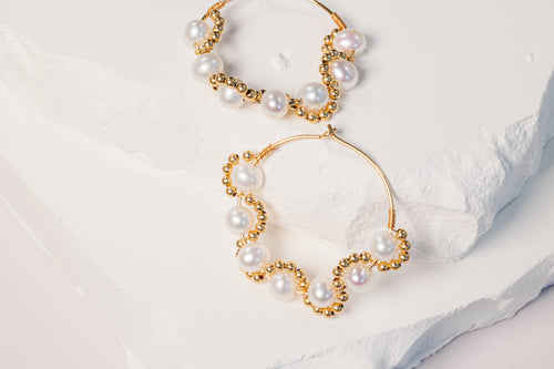 Love Waves Pearl Earrings