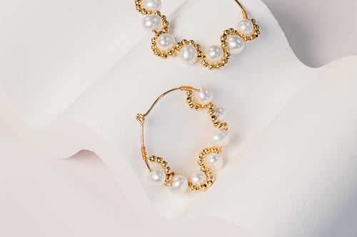 Love Waves Pearl Earrings