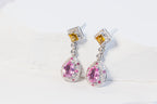 Sunset Elegance Diamond and Sapphire Earrings