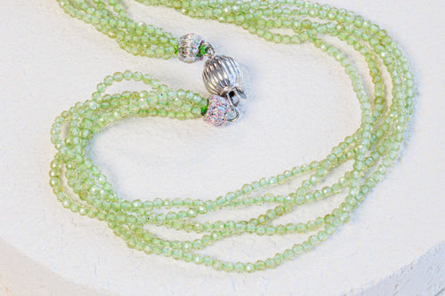Vibrant Peridot Triple Strand Necklace