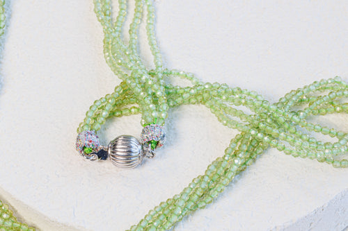 Vibrant Peridot Triple Strand Necklace