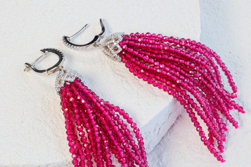 Radiant Spinel Tassel Earrings