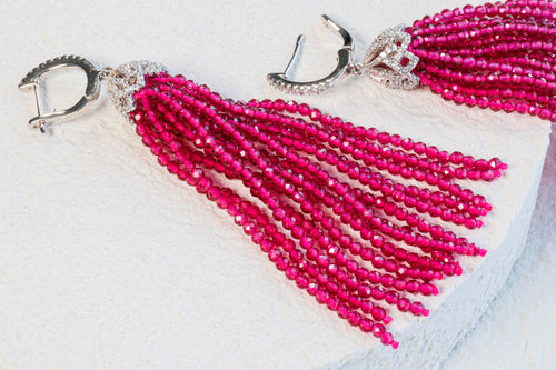 Radiant Spinel Tassel Earrings