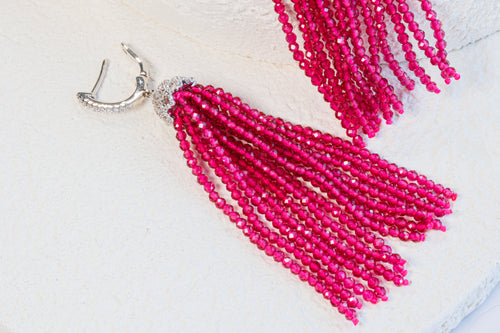 Radiant Spinel Tassel Earrings