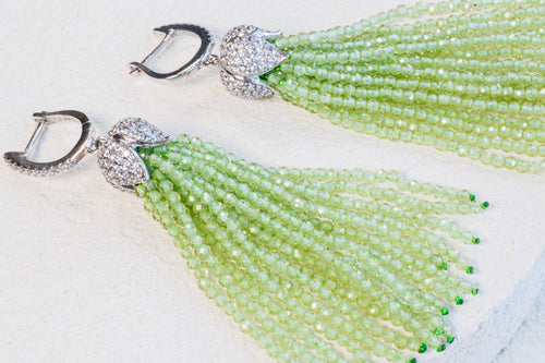 Peridot Tassel earrings