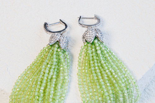 Peridot Tassel earrings