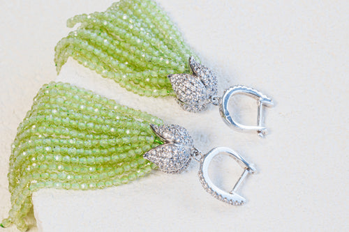 Peridot Tassel earrings