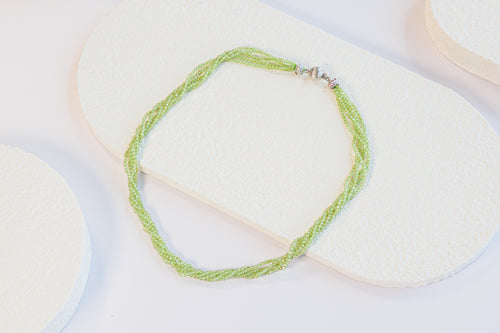 Vibrant Peridot Triple Strand Necklace