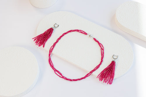 Radiant Spinel Triple Strand Necklace