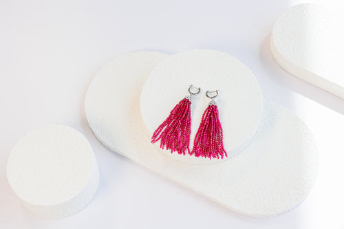 Radiant Spinel Tassel Earrings