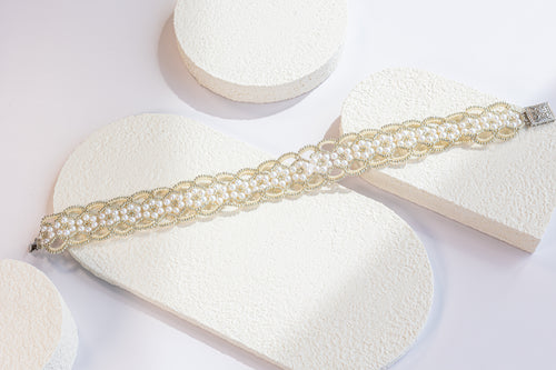 Golden Weave Pearl Choker