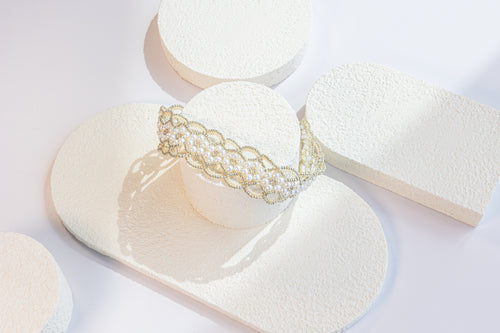 Golden Weave Pearl Choker