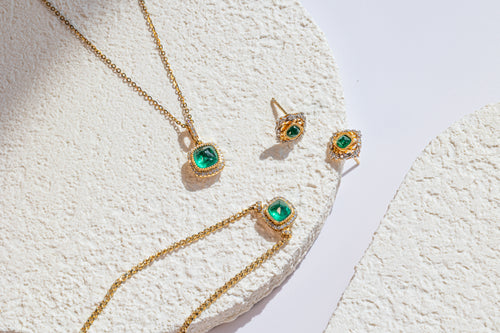 Emerald Gold Earrings