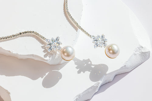 Pearl & Zircon Lariat Necklace