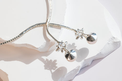 Pearl & Zircon Lariat Necklace