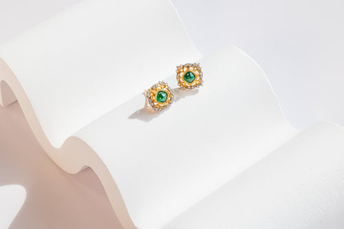 Emerald Gold Earrings