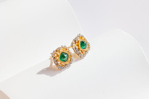 Emerald Gold Earrings
