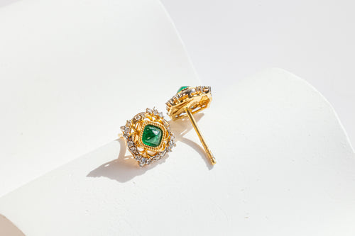Emerald Gold Earrings