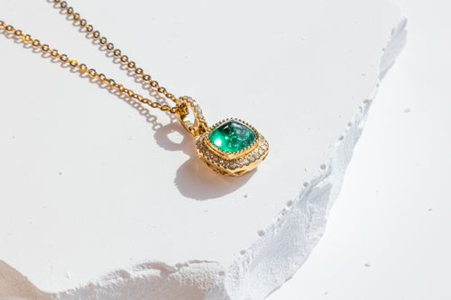 Emerald Pendant Sugarloaf Cut