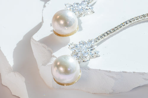 Pearl & Zircon Lariat Necklace