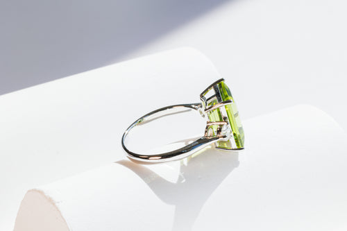 Peridot Ring - Emerald Cut