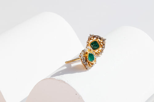 Emerald Gold Earrings