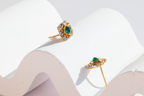 Emerald Gold Earrings