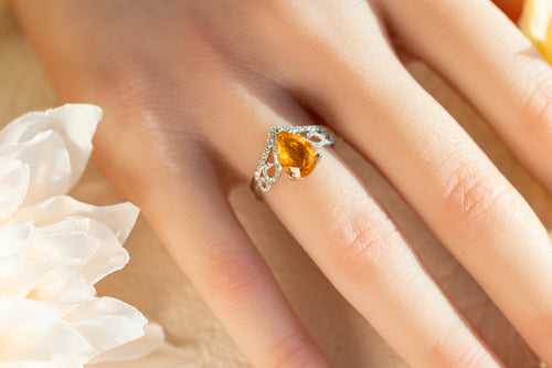 Sunset Majesty Orange Sapphire Crown Ring - 2.185ct