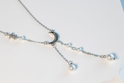 Moon and Star Necklace