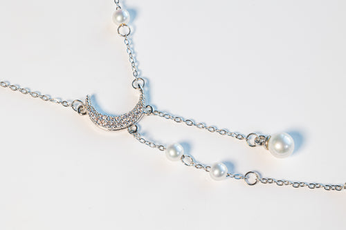 Moon and Star Necklace