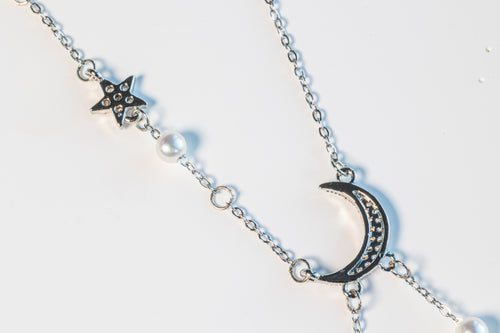 Moon and Star Necklace