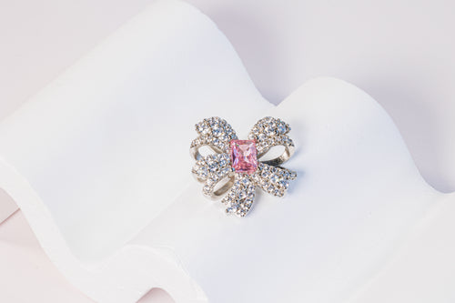 Pink Zircon Bow Earrings
