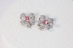 Pink Zircon Bow Earrings