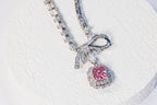 Pink Zircon Bow Necklace