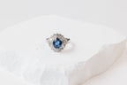 Royal Blue Sapphire and Diamond Ring