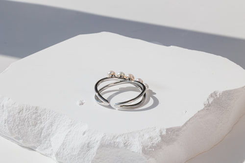 Pearl Cross Band Ring