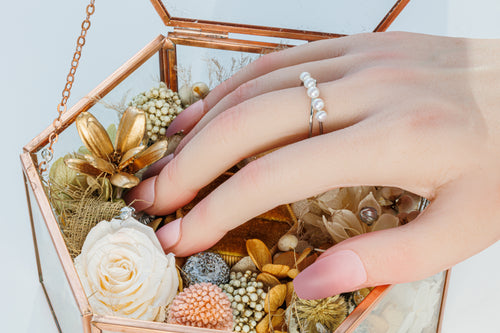 Pearl Cross Band Ring