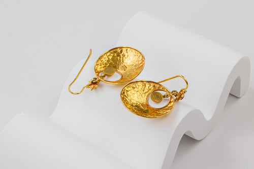 flat view of earrings, back