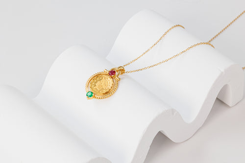 Back side of coin on pendant