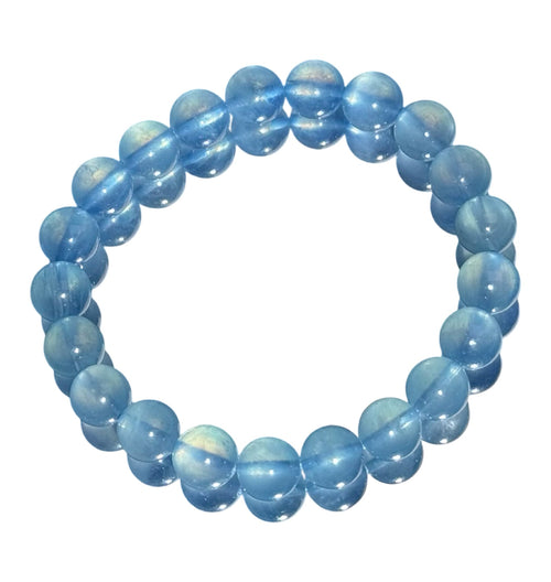Aquamarine Bead Bracelet