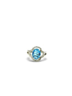 Topaz Halo Ring With Adjustable Band