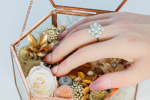 Ring modeled on hand