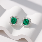 Garden Breeze - Green Moissanite Studs