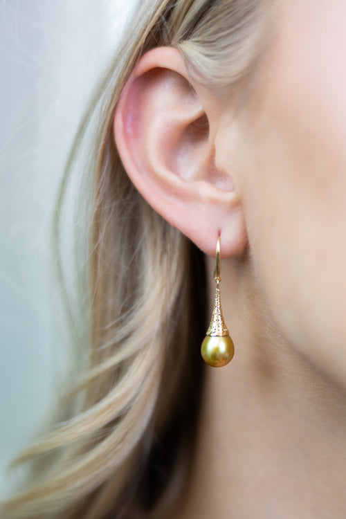 Golden South Sea Pearl Earrings