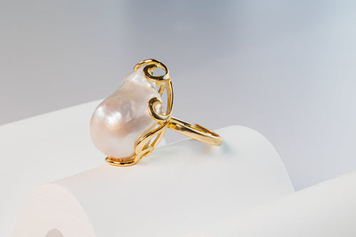 Baroque Pearl Ring - adjustable