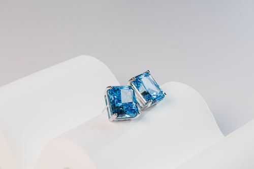 Blue Zirconia Studs