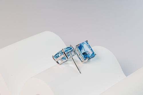 Blue Zirconia Studs