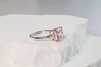 Pink Zirconia Ring - silver finish