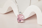 Pink Zirconia Necklace - Silver Finish